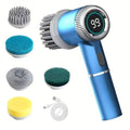 5-in-1 Electric Spin Scrubber with LED Display & USB Charging
