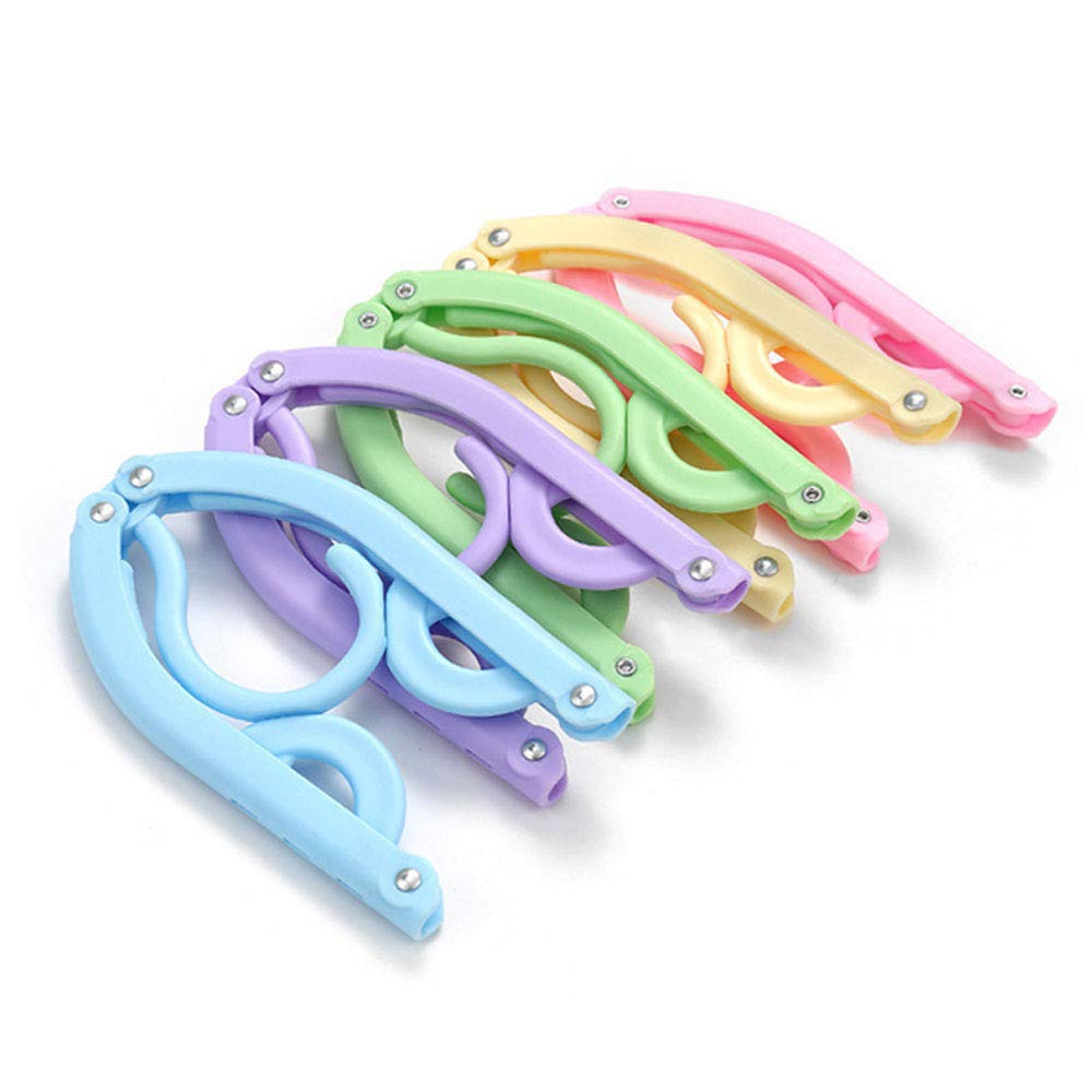 Foldable Clothes Hangers – 5 Pack (Assorted Pastel Colours)