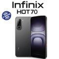 Infinix Hot 70 Smartphone - Black, front and back view
