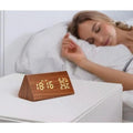 Wooden Triangle LED Alarm Clock