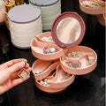 4-Layer Rotating Jewelry Box with Mirror