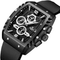 NAVIFORCE Square Chronograph Black Silicone Strap Watch