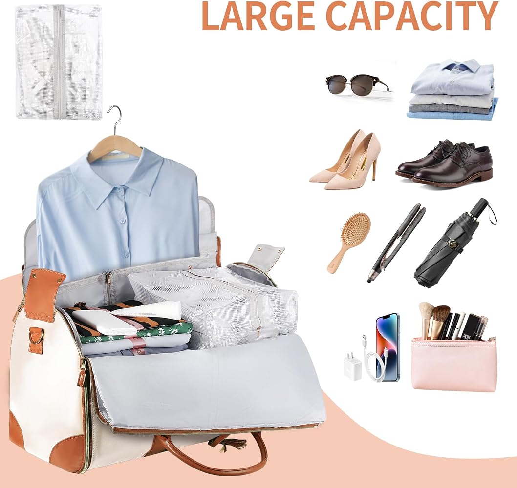 Large Capacity PU Leather Travel Duffel Bag