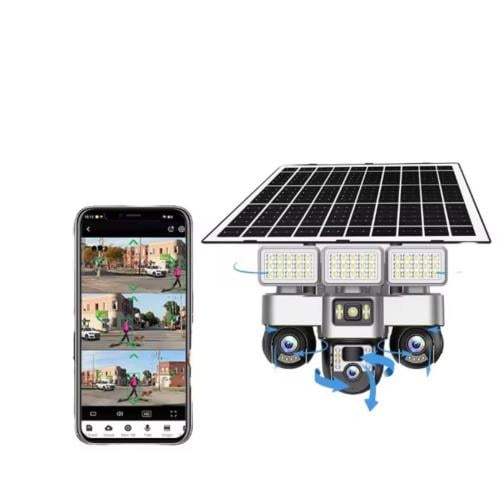CALUS VC24-4G Outdoor 3-in-1 AI Solar Security Camera | Triple Lens | 4G | LED Floodlight