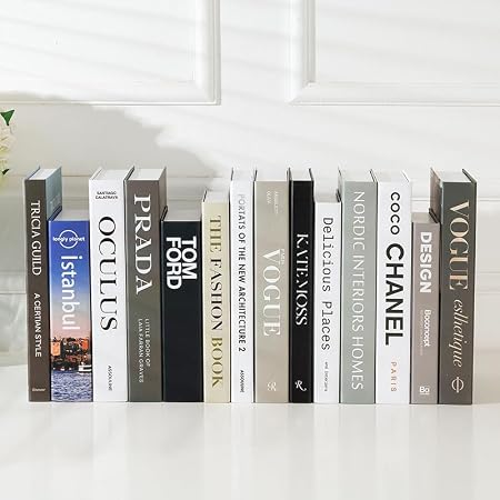 3 Pcs Decorative Books Set - Fashion and lifestyle covers displayed on shelf