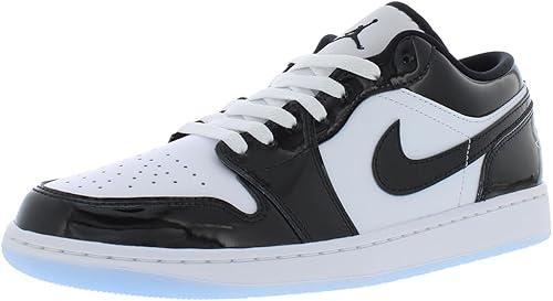 Air Jordan 1 Low White Black patent leather sneakers