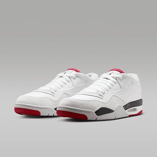 Air Jordan 4 RM Low white sneakers with red and black outsole