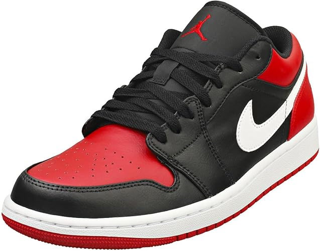 Air Jordan 1 Low Bred Toe - black and red sneakers