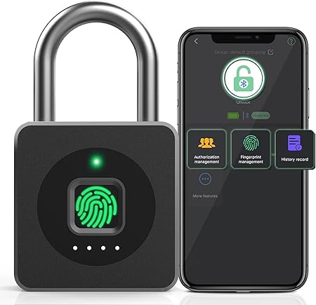Big Size Smart Fingerprint Padlock with Bluetooth App Control