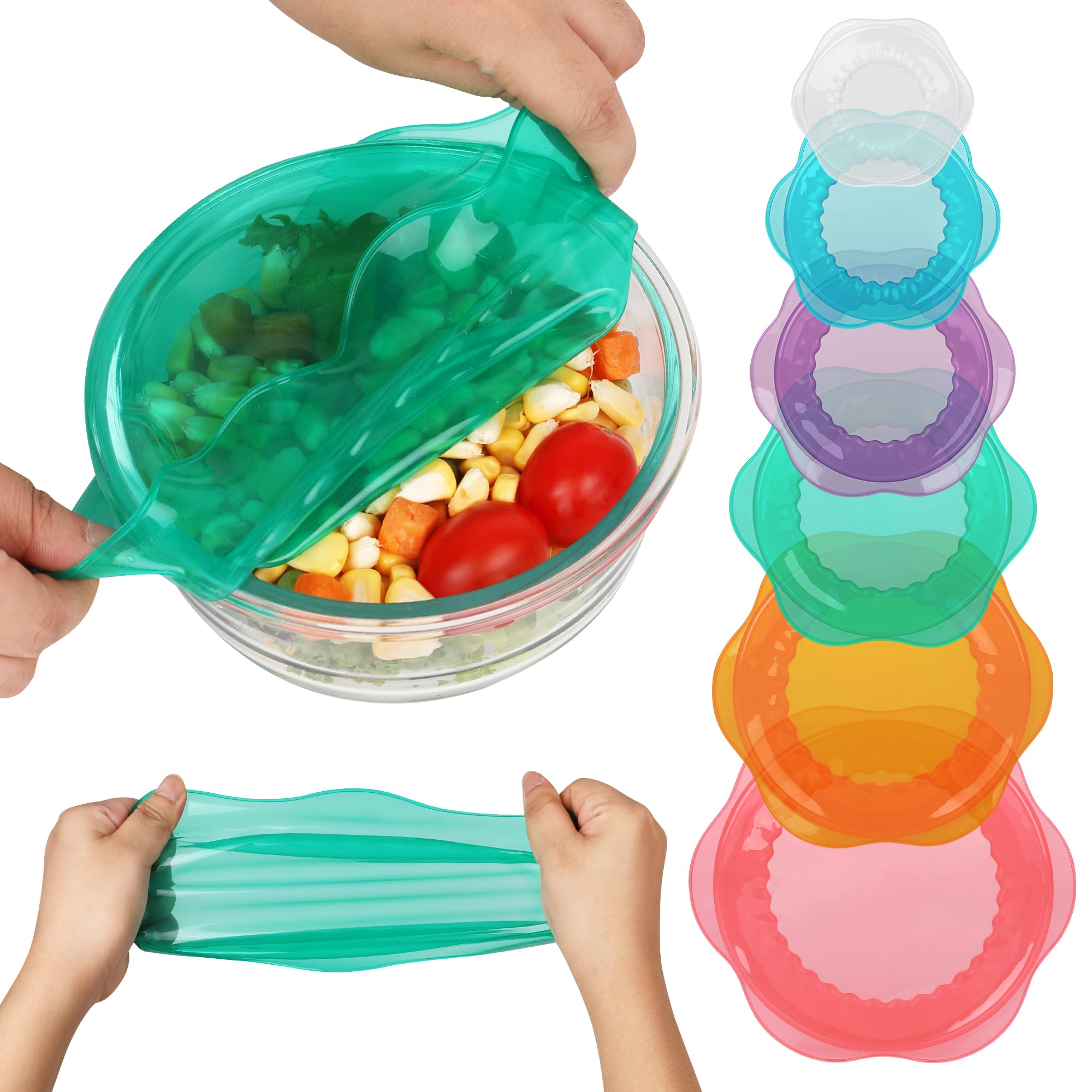 Reusable Silicone Stretch Lids – 6-Pack Assorted Sizes & Colours