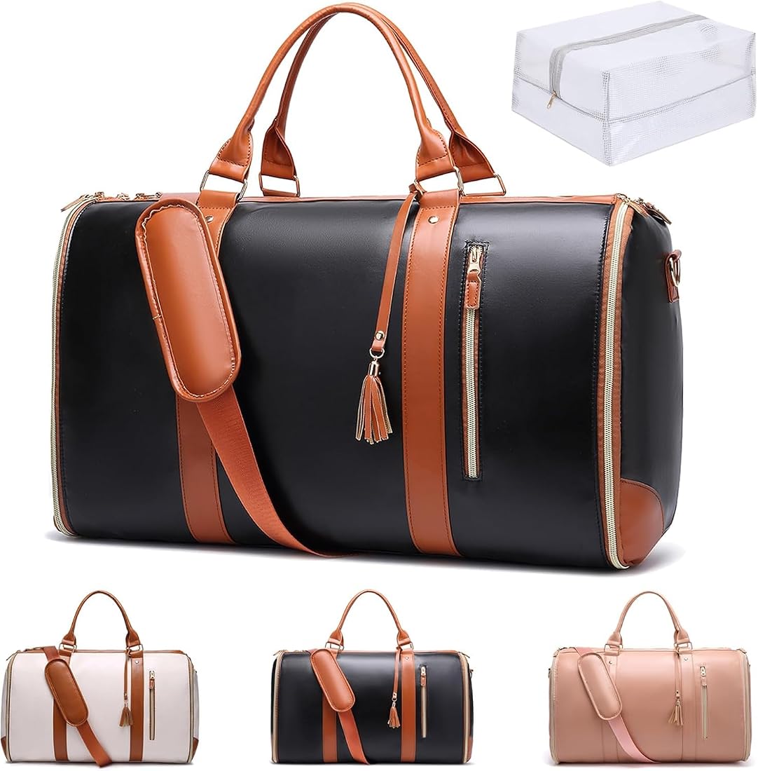 Large Capacity PU Leather Travel Duffel Bag