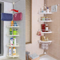 4-Tier Adjustable Corner Shower Caddy – Tension Pole Bathroom Shelf
