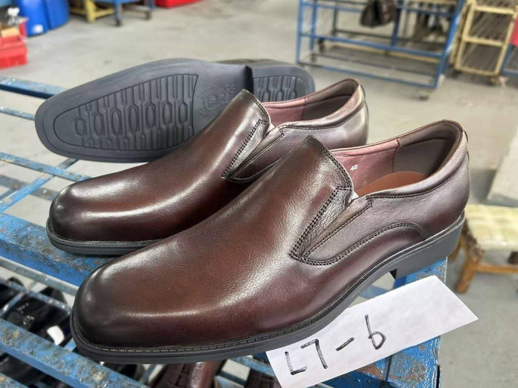 Dark Brown Leather Slip-On Loafer Dress Shoes
