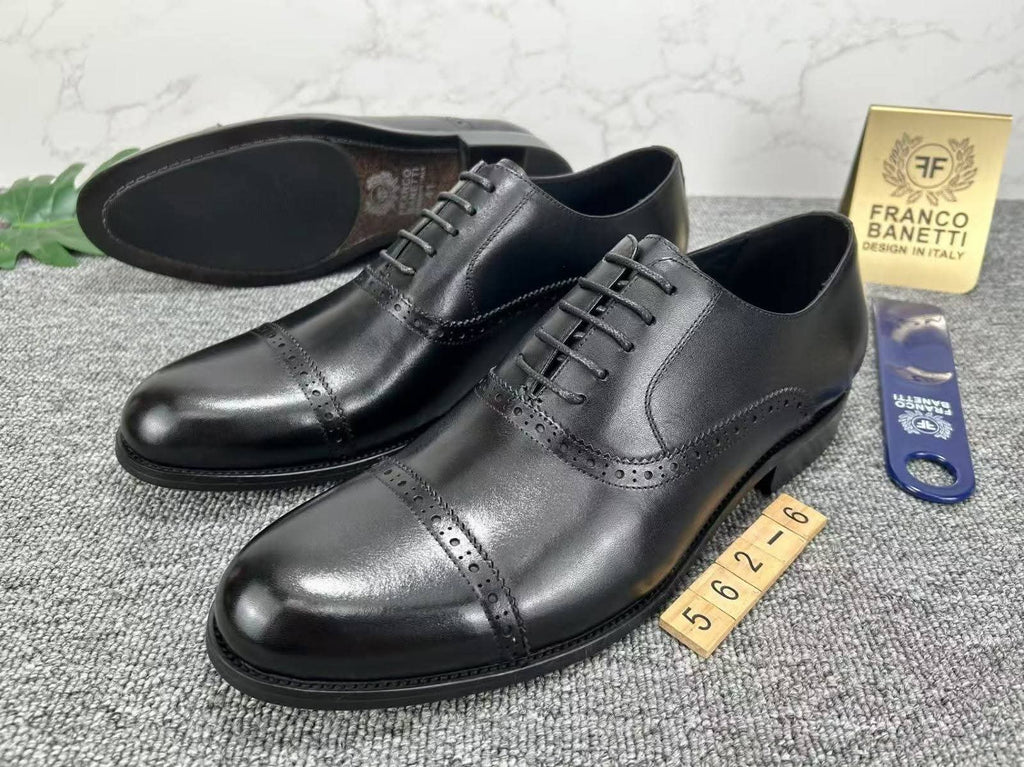 Franco Banetti Men's Cap-Toe Brogue Oxfords - Model 562-6