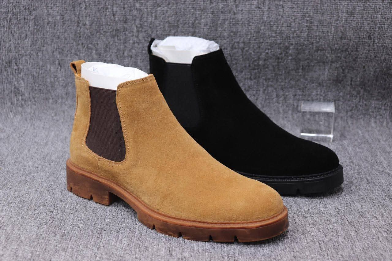 Chunky Suede Chelsea Boots