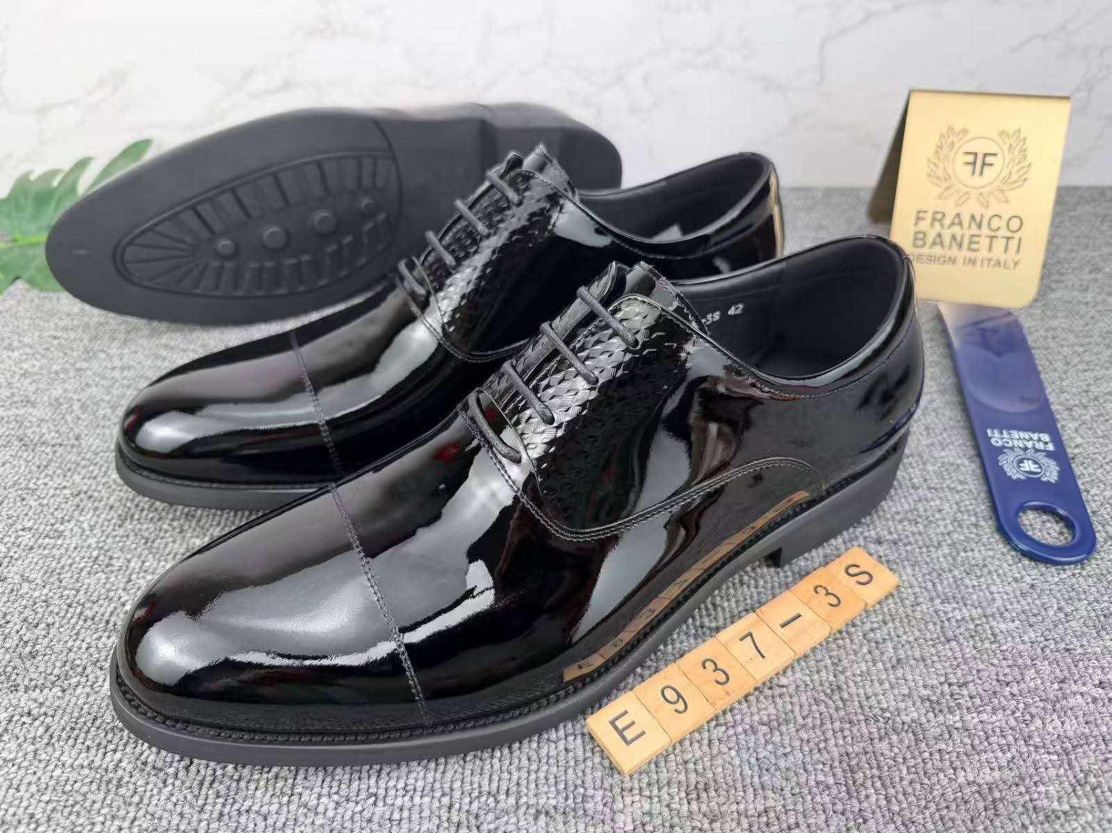 Franco Banetti Patent Leather Oxford Shoes