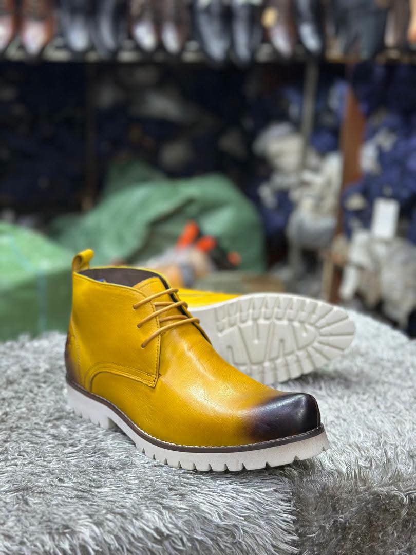 Yellow Leather Chukka Boot