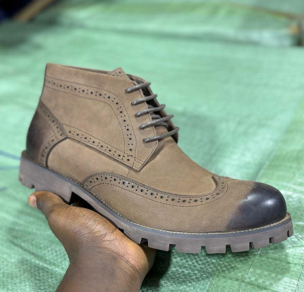 Brown Suede Brogue Chukka Boot