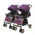 Twin Detachable Dynamic Duo Stroller – Double Baby Pram with Canopy (Purple)