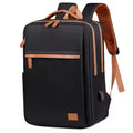 Business Laptop Backpack with Leather Trim – USB Charging Port