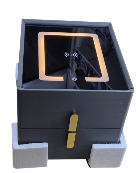 Smart Bedside Table with 2 Bluetooth Speakers, Wireless Charger, 2 USB Ports, LED Lights & 2 Storage Cabinets