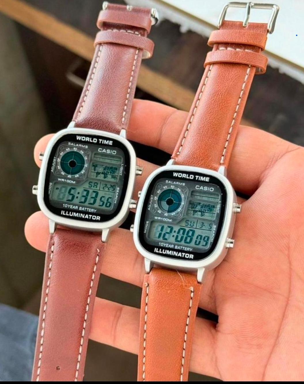 Casio Original Vintage Digital Watch with Leather Strap