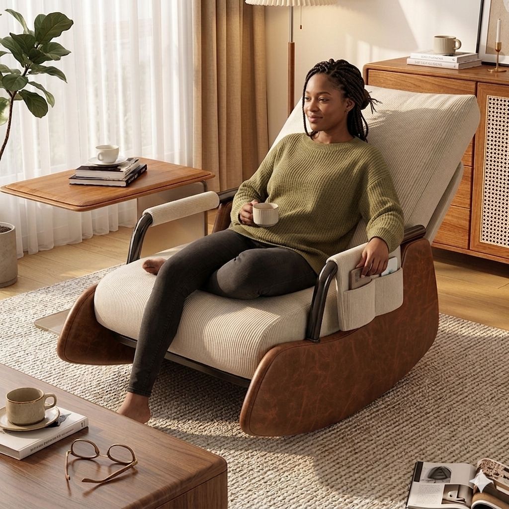 Luxury Rocking Lounge Chair with Side Pocket
