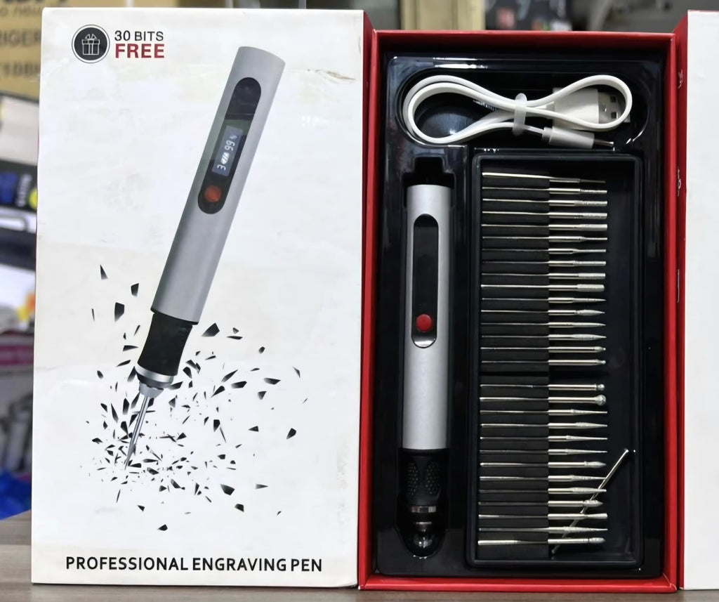 Rechargeable Professional Engraving Pen - 30 Bits