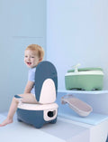 Baby Toddler Potty Training Toilet Seat with Backrest & Removable Inner Pot – Blue
