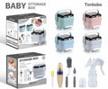 7 in 1 Tenbabe Baby Storage Box & Feeding Essentials Gift Set – Manual Breast Pump, Bottle Brushes & Feeding Bottle