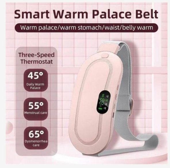 Smart Warm Palace Belt – Electric Heated Waist & Belly Warmer with 3-Speed Thermostat (Pink)