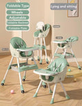 Multifunctional Foldable Baby High Chair with Wheels – Lying & Sitting