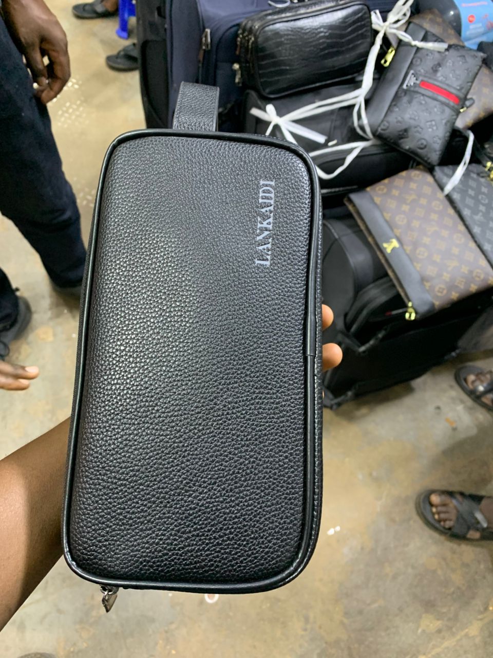 Lankadi Triple Zip Leather Clutch Bag