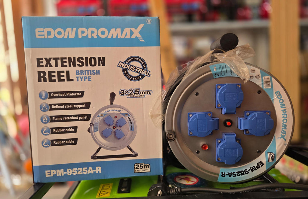 Edon Promax EPM-9525A-R 25 Metre Industrial Extension Reel – British Type