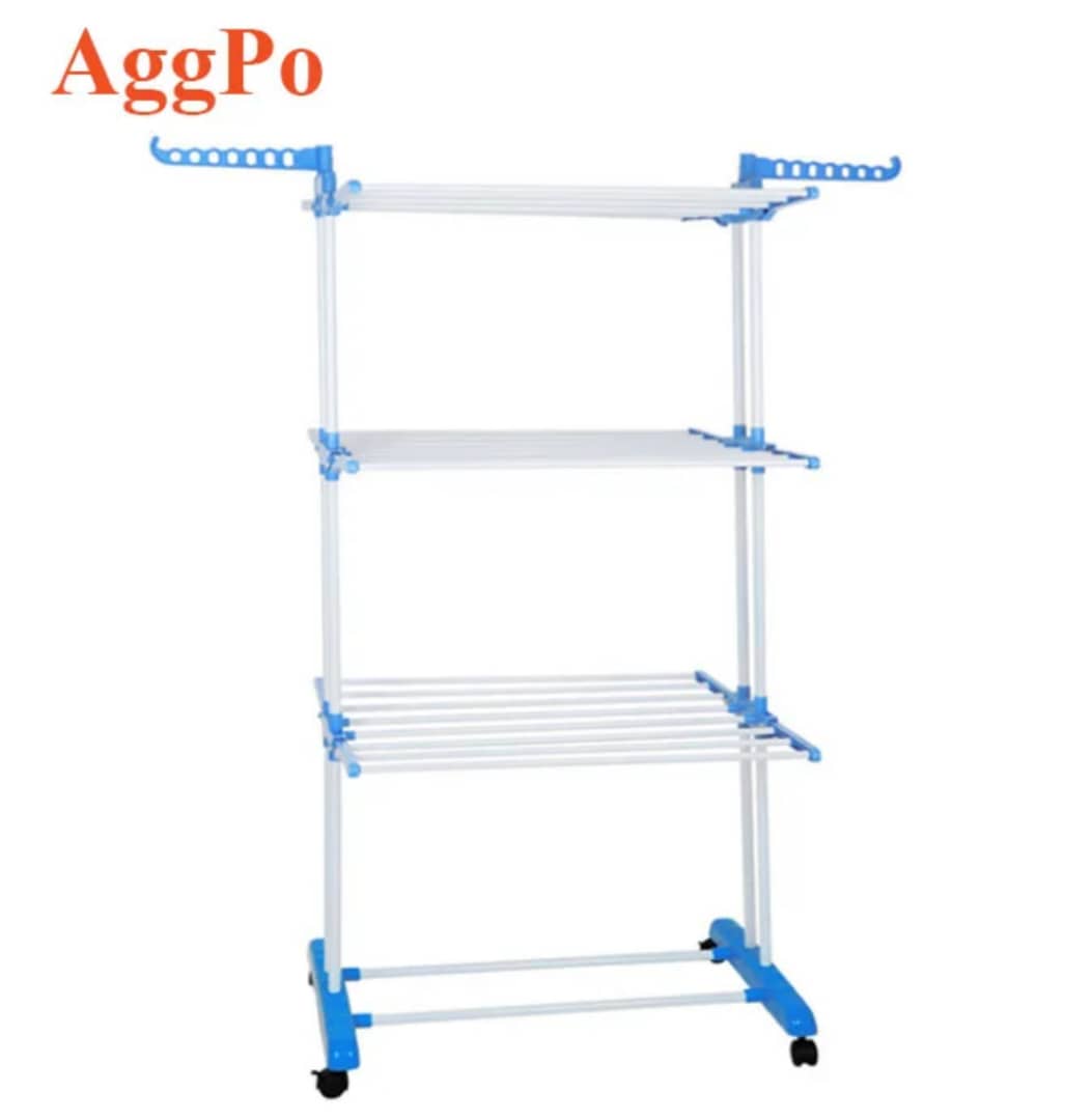 AggPo 3-Tier Clothes Drying Rack with Wheels