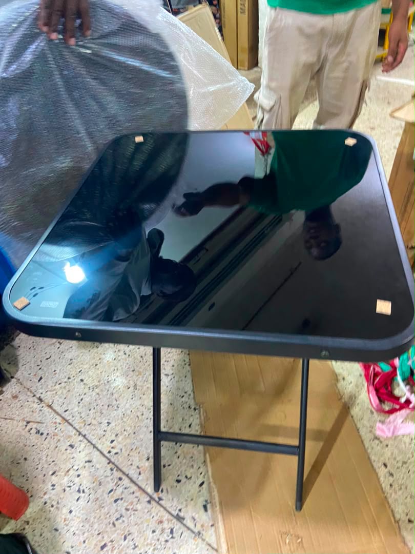 Black Glass Top Side Table