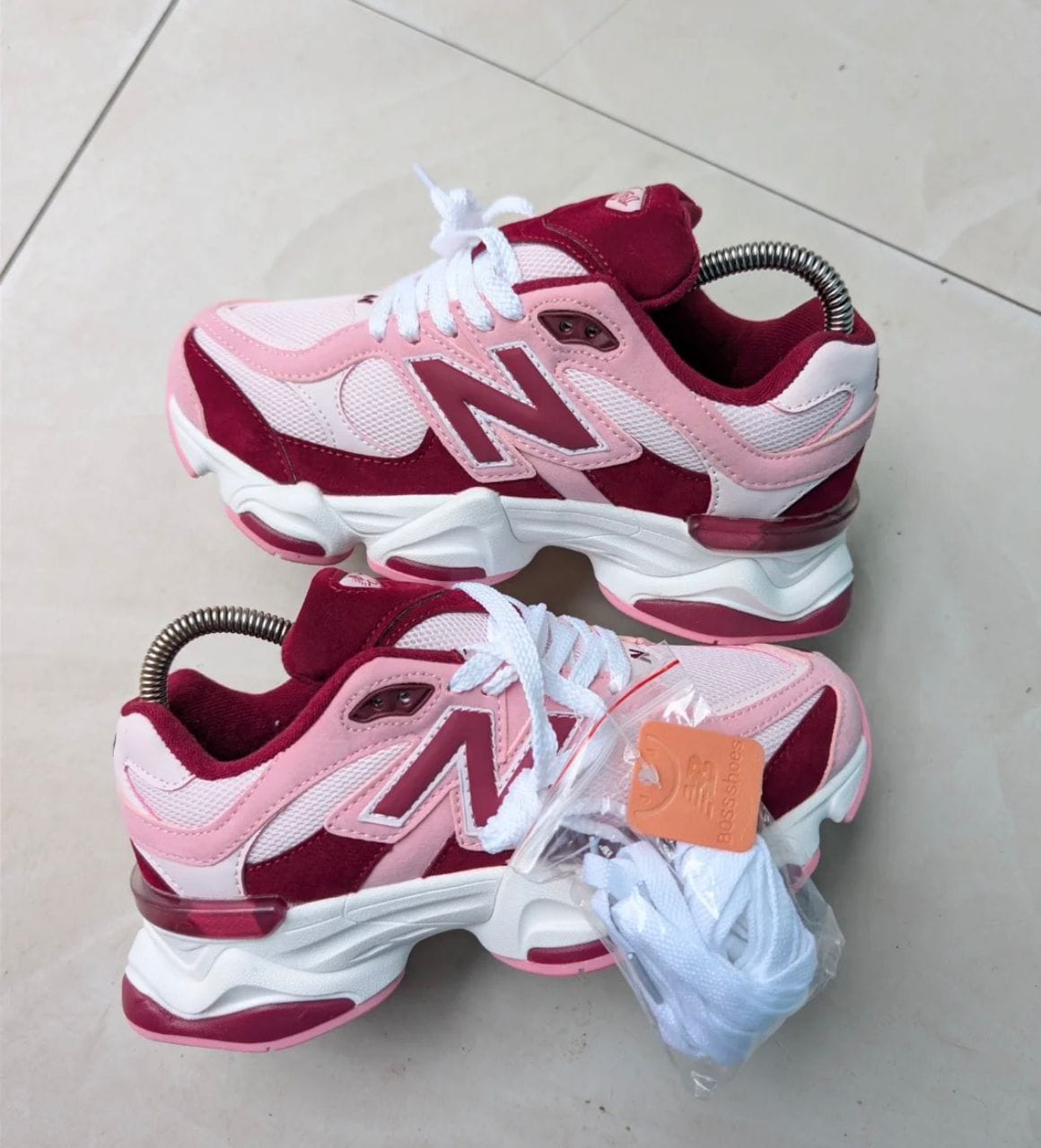 New Balance 9060 Sneakers – Pink & Burgundy