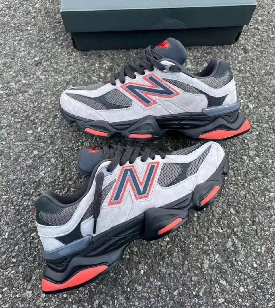 New Balance 9060 Sneakers – Grey, Black & Red