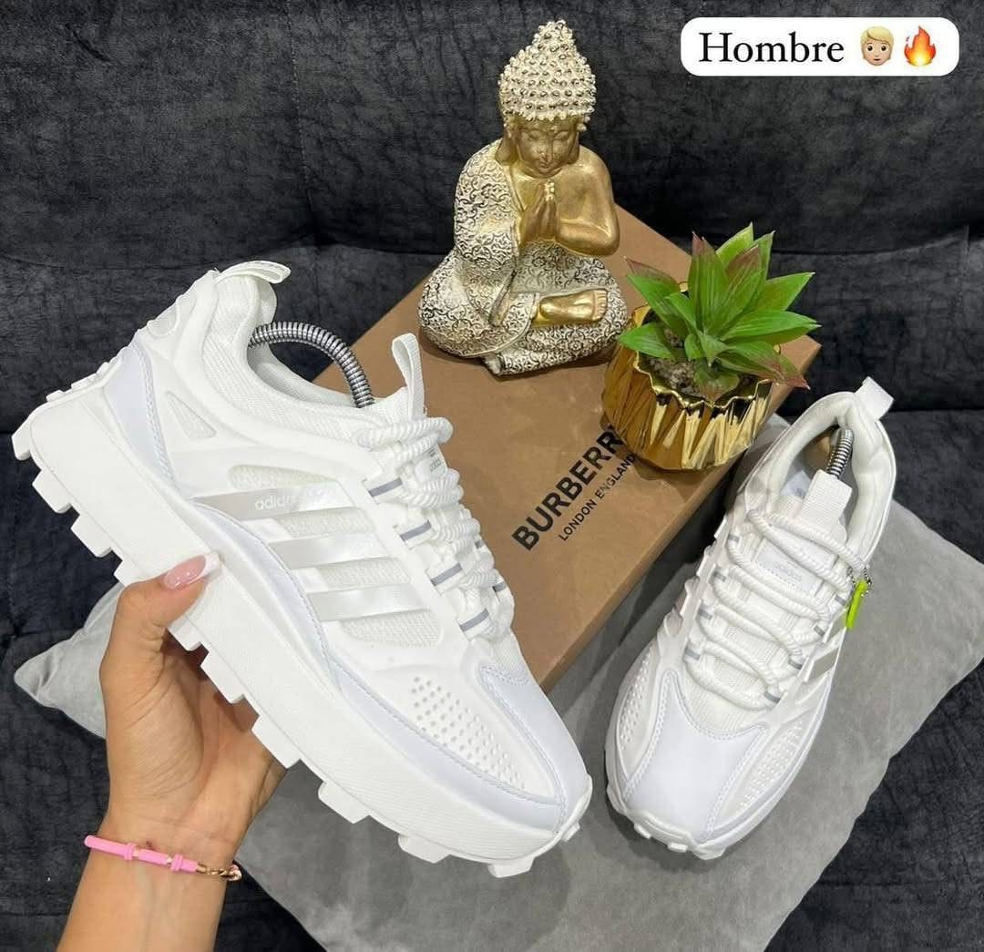 Adidas x Burberry Chunky Sneakers – Triple White