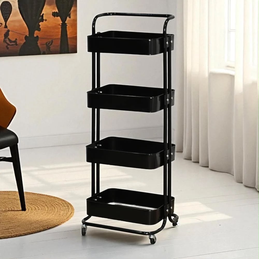 4-Layer Metallic Trolley Cart