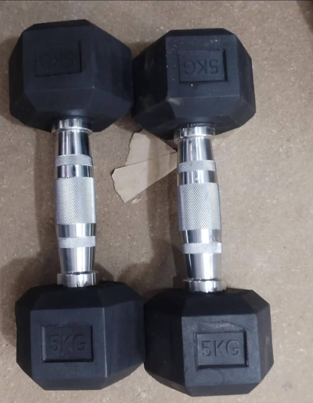 Rubber Hex Dumbbells – Pair (Home Exercise)