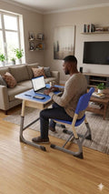 Adjustable Study Desk & Chair Set – Blue & Grey
