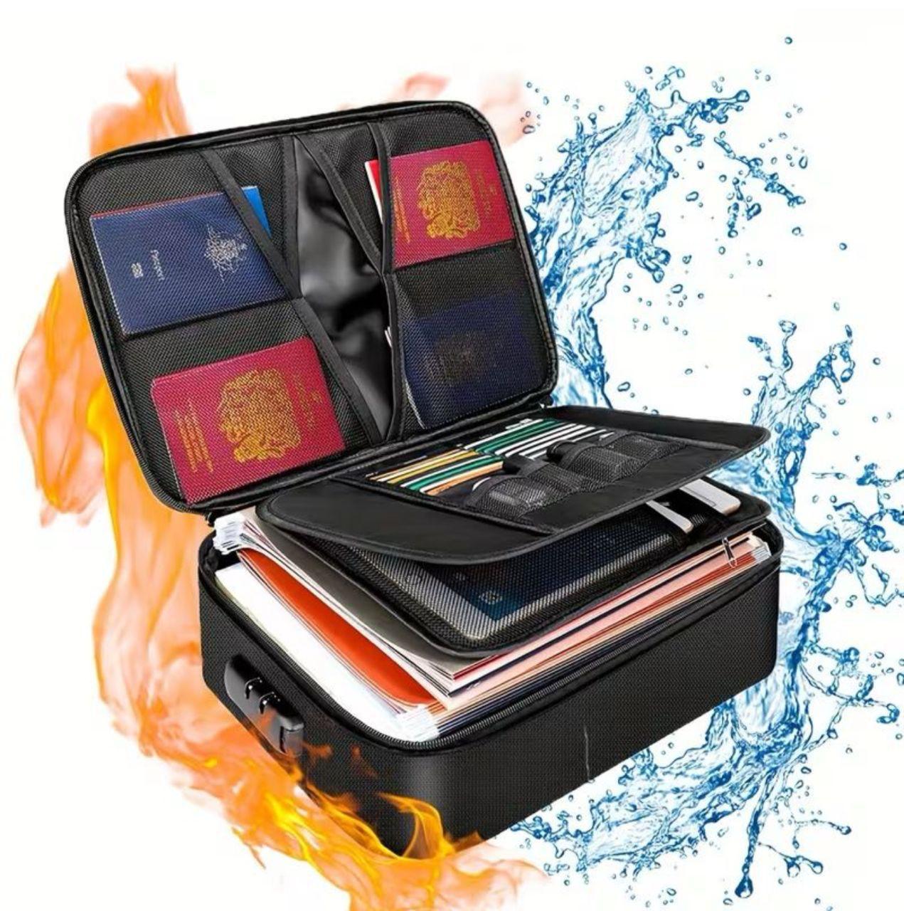 Fireproof & Waterproof Document Storage Bag with Lock