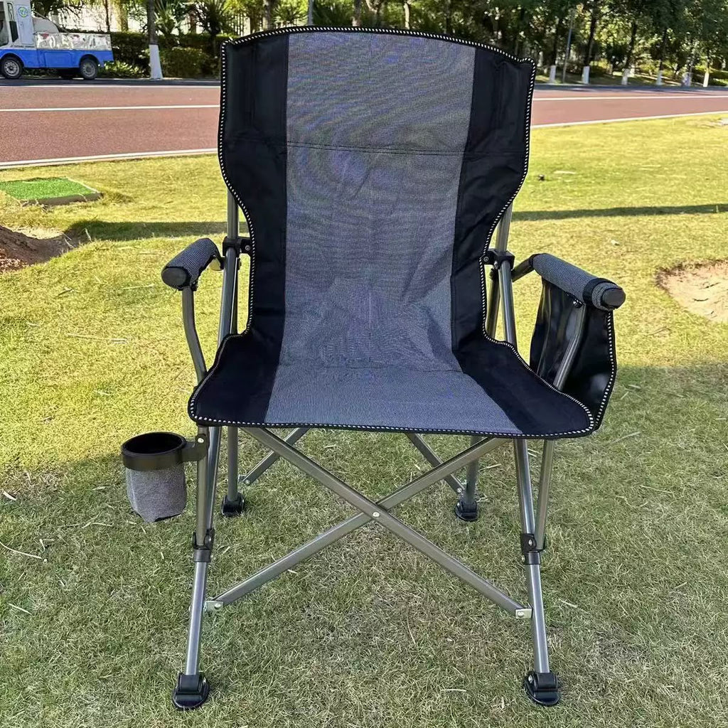 Heavy-Duty Folding Camping Chair with Cup Holder & Armrests