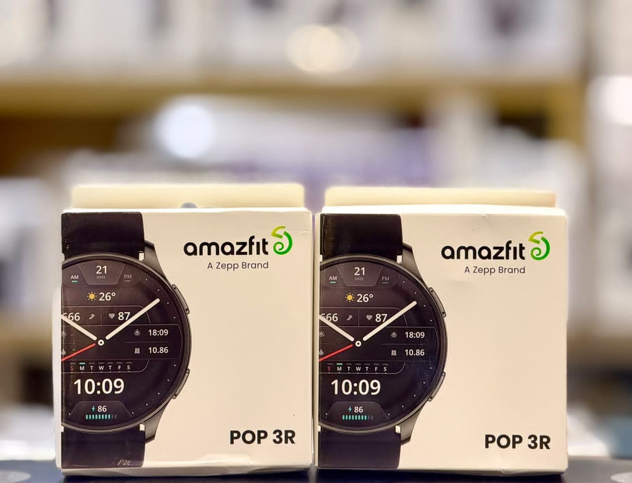 Amazfit Pop 3R Smartwatch – 1.43" AMOLED, 12-Day Battery, AI Voice & 100 Sports Modes