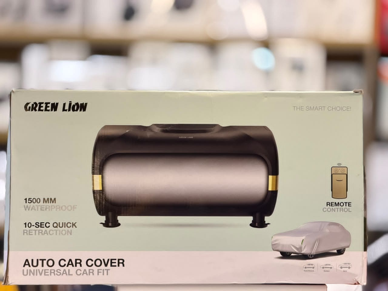 Green Lion Auto Car Cover with Remote Control – Universal Fit