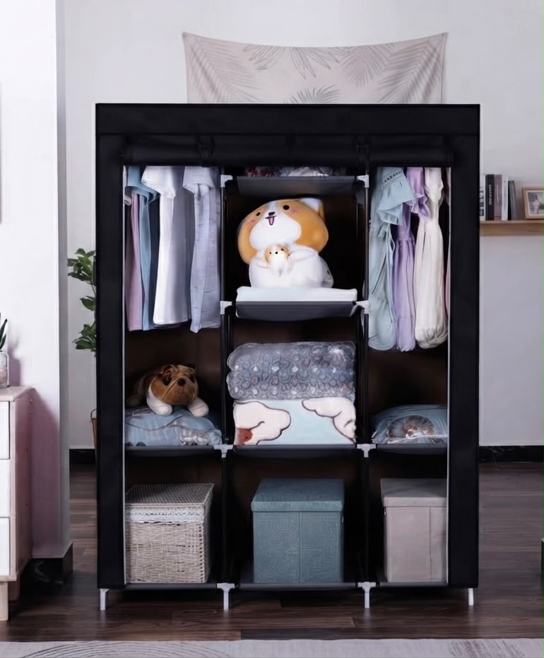 3 Columns Metallic Wardrobe