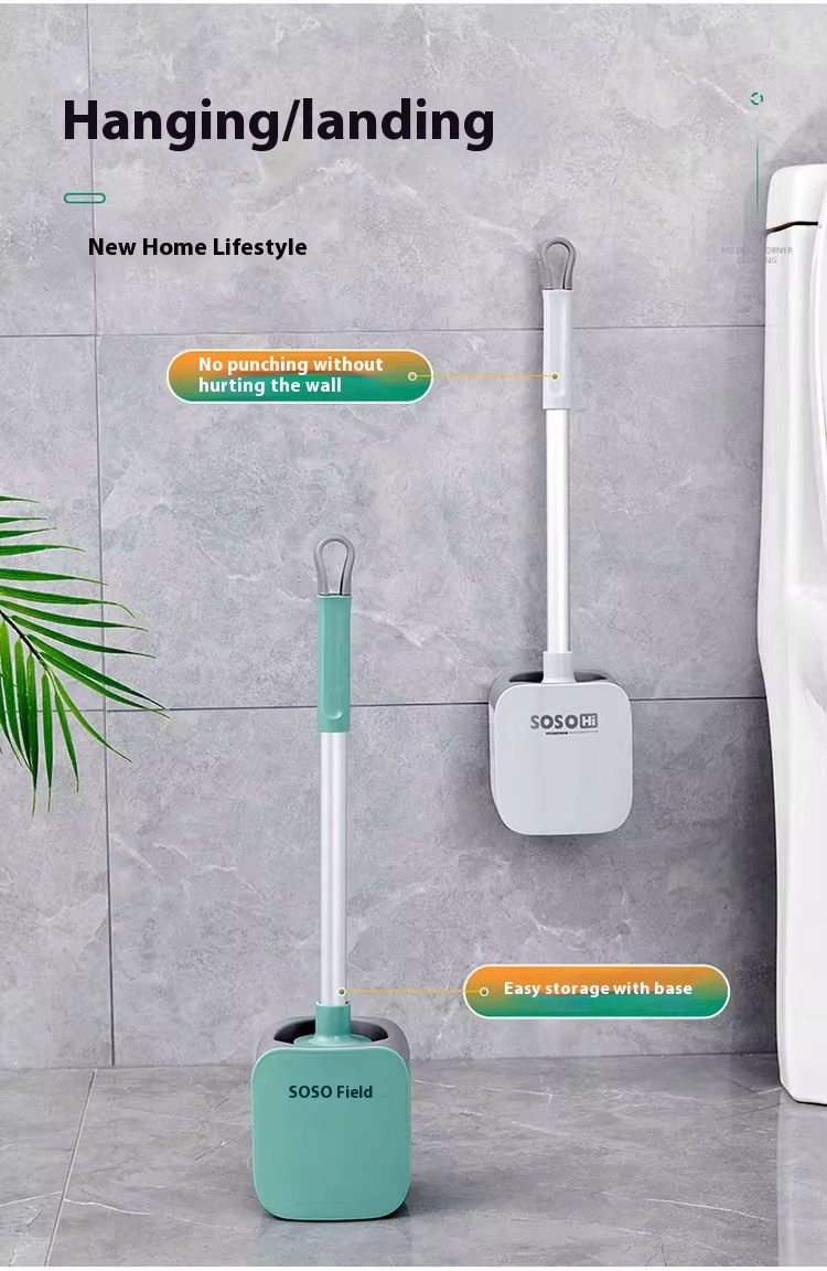 Silicone Toilet Brush with Holder - Hanging & Standing