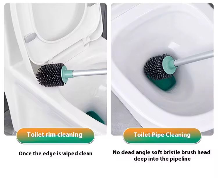 Silicone Toilet Brush with Holder - Hanging & Standing