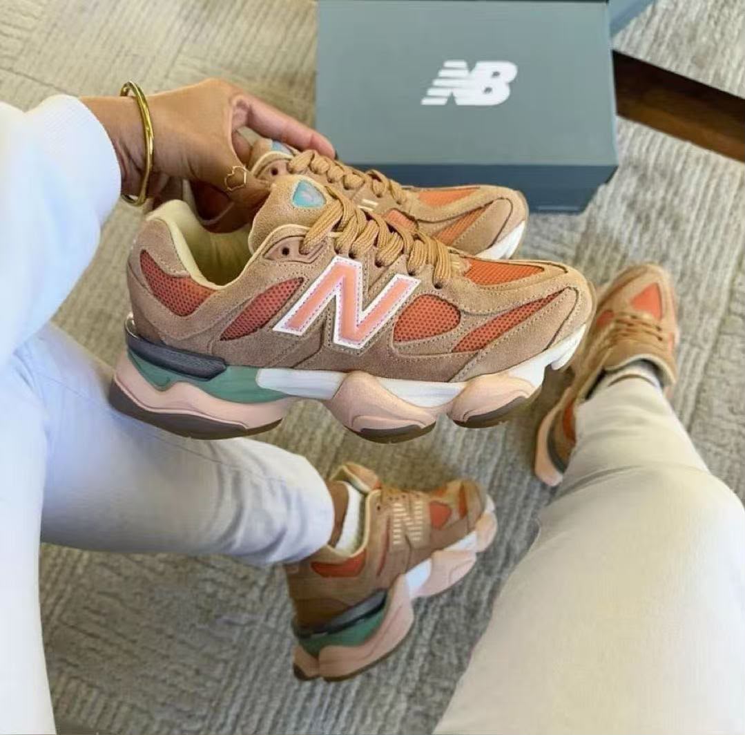 Chunky Retro Sneakers Brown Burgundy Pink